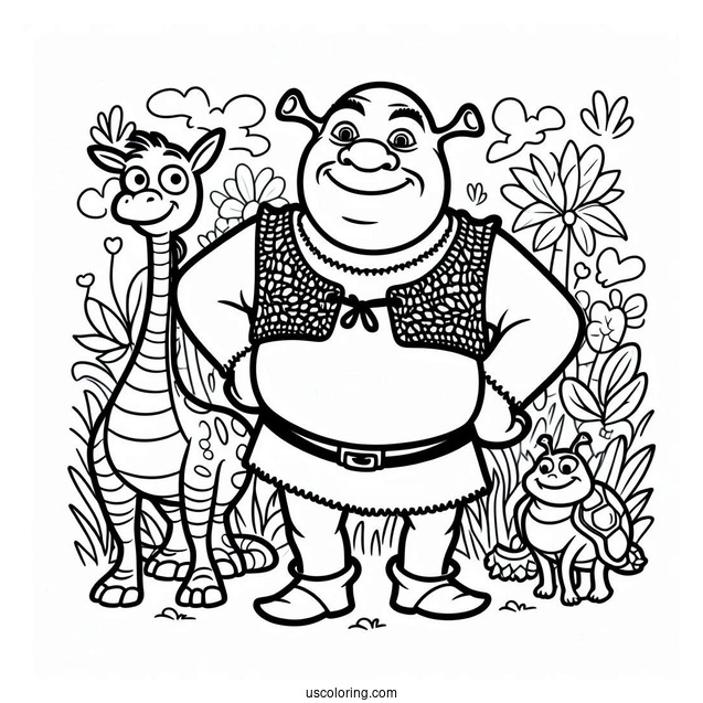 Coloring Page Of Shrek For Preschoolers