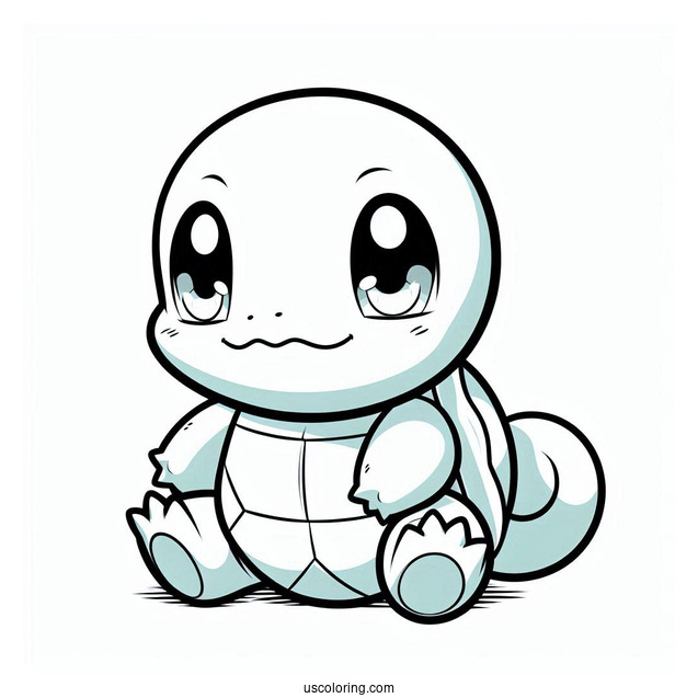 Baby Squirtle Coloring Page In Blastoise Costume