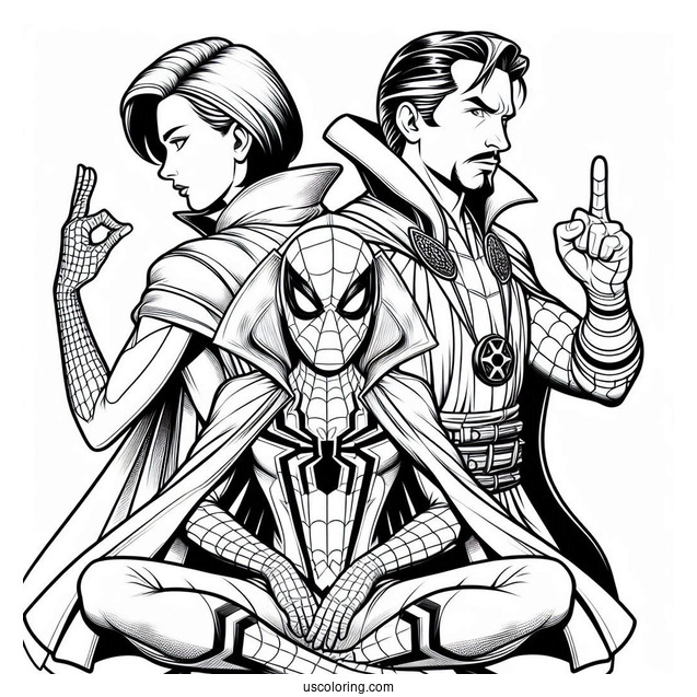 Spider-Man And Doctor Strange Coloring Sheet