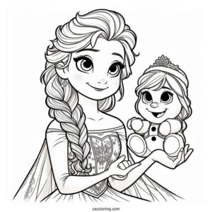 Frozen Elsa And Anne To Color In For Kids