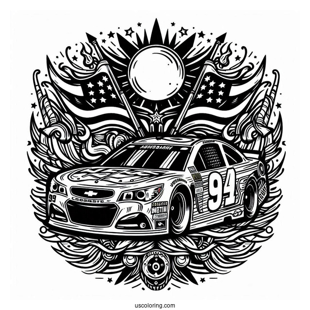 NASCAR Coloring Page Racing Logo