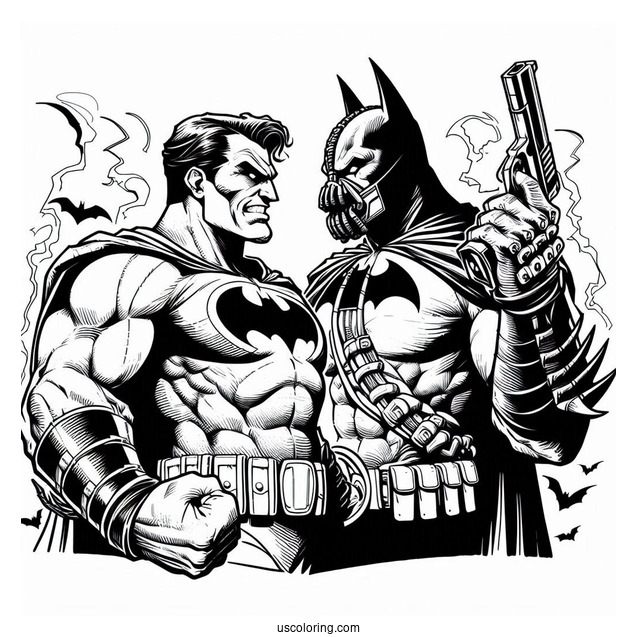 Batman Vs Bane Villan Coloring Page