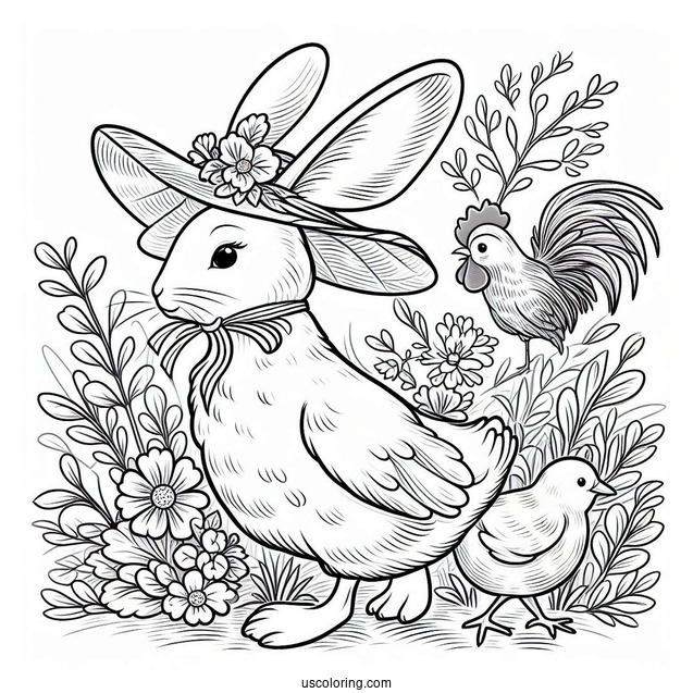 Jemima Puddle Duck, Peter Rabbit Coloring Page, And JW Rooster II