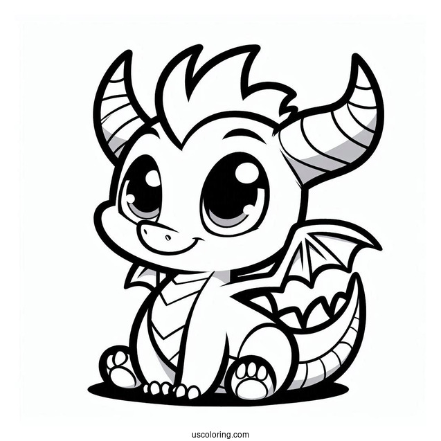 Sypro Coloring Page Kawaii Sparx Coloring Page For Preschoolers