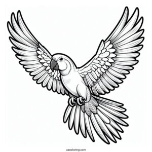 Parrot Flying With Large Wings