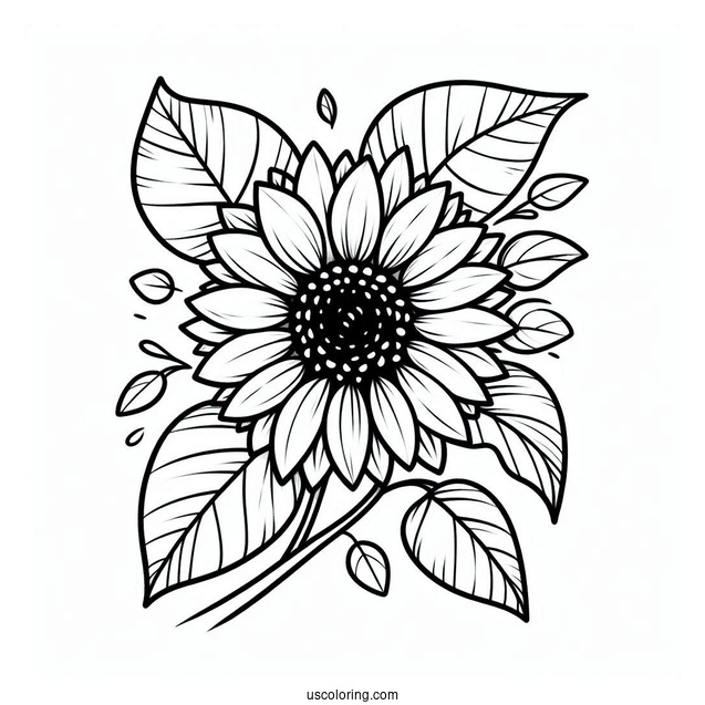 Flower Coloring Pages Of Blushing Sunflower For Preschoolers