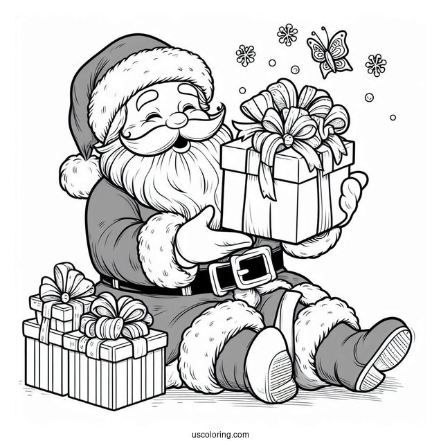Santa Claus Holding Gifts For Children