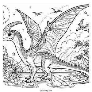 Pteranodon Dinosaur Coloring Page For Kids