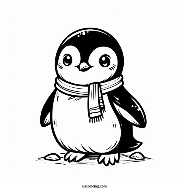 Cute Chinstrap Penguin Coloring Page