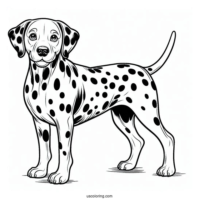 Large Dalmatian Dog Coloring Sheet