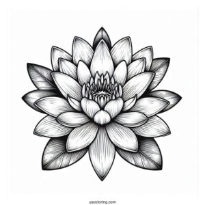 Flower Coloring Pages Of Midnight Water Lily