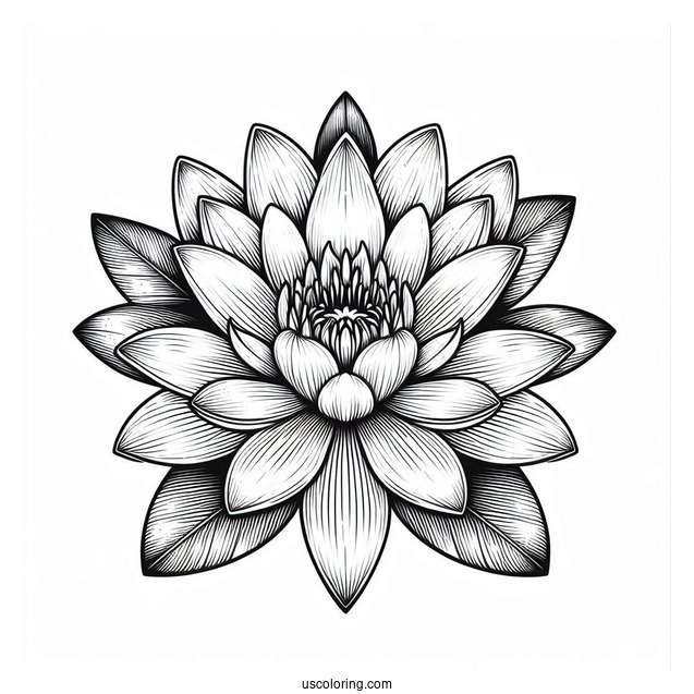 Flower Coloring Pages Of Midnight Water Lily