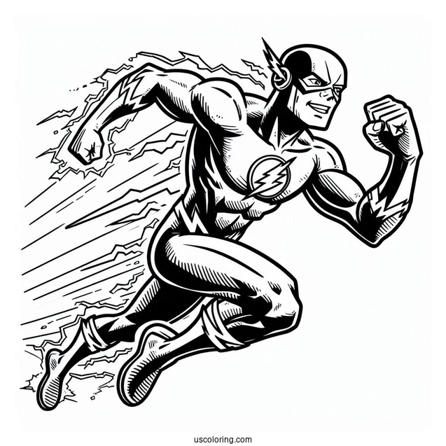 The Flash Running Coloring Page