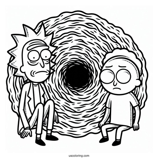 Morty Next To Wormhole With Pursed Lips