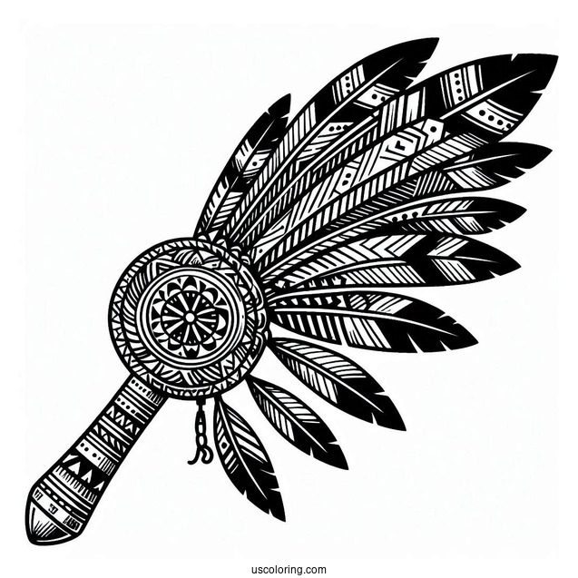 Native American Coloring Page Tomahawk For Kids