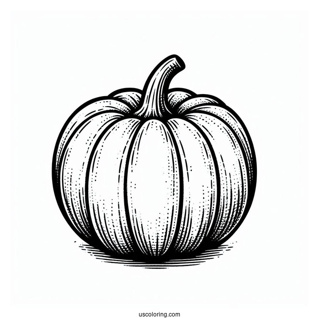 Small Simple Pumpkin Coloring Page Template