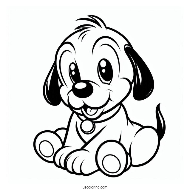 Cute Baby Pluto Coloring Page For Preschoolers