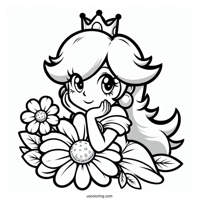 Princess Rosalina Coloring Page With Peach, And Daisy