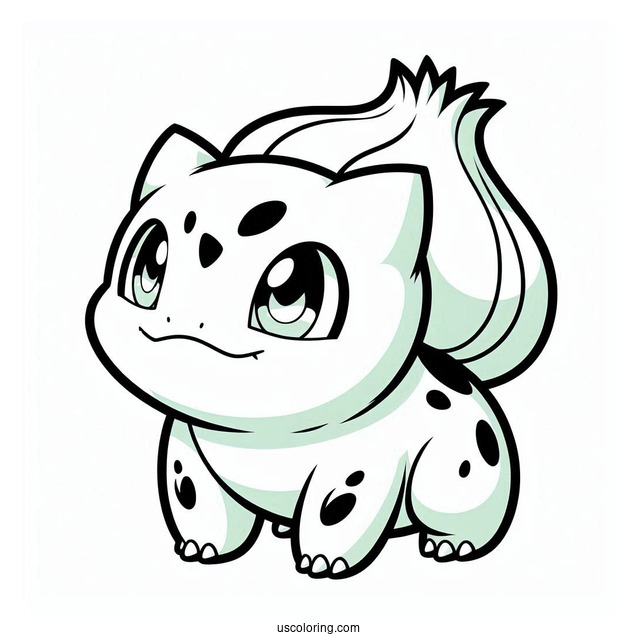 Anime Style Bulbasaur Coloring Page
