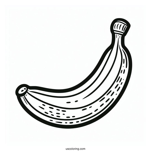 Easy Outline Of Banana To Color For Preschoolers