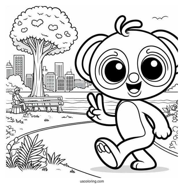 Rio Nico On A Park Coloring Page For Preschoolers