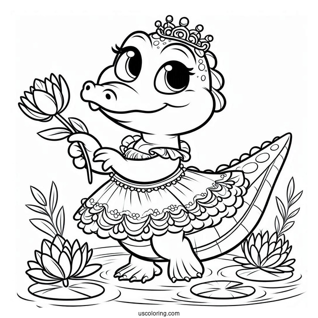 Louis The Alligator Coloring Page
