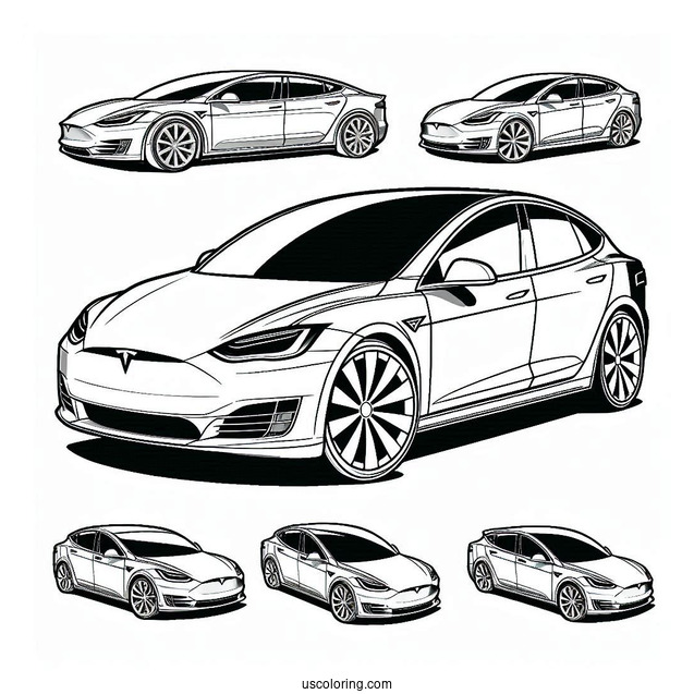 Coloring Page Of Tesla Model Y