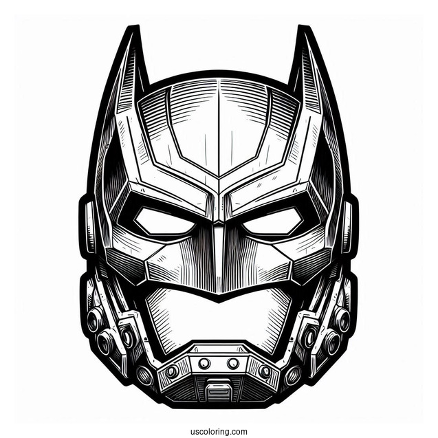 Closeup Of Lego Batman Mask Coloring