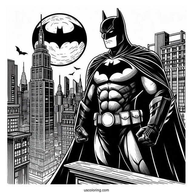 Dark Knight Batman Standing On Building