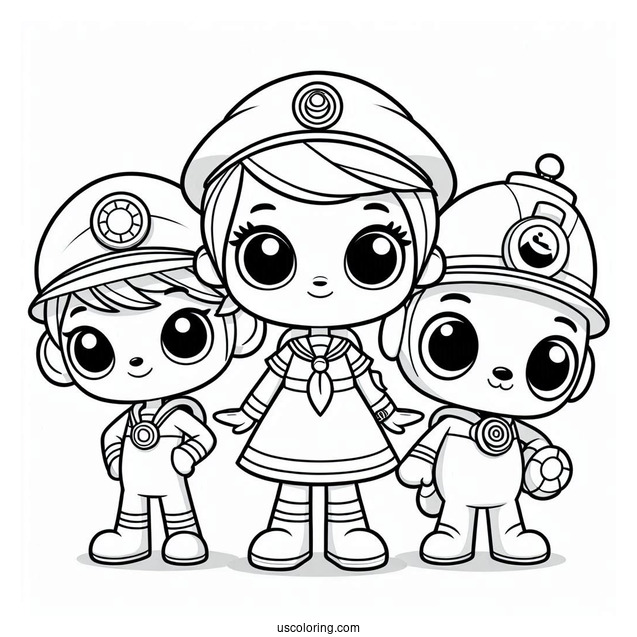 Octonauts Octonauts Coloring Page Of Inkling, Sandy, Captain Barnacles, And Kwazii