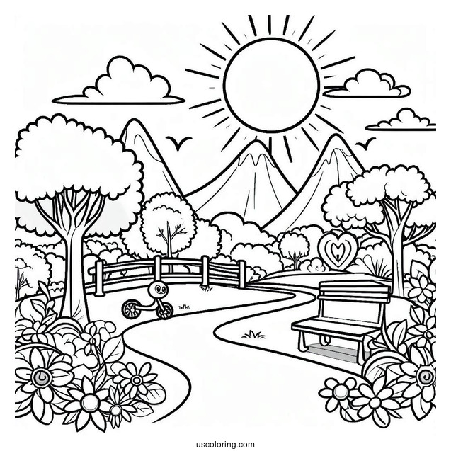 Rio Nico On A Park Coloring Page For Preschoolers