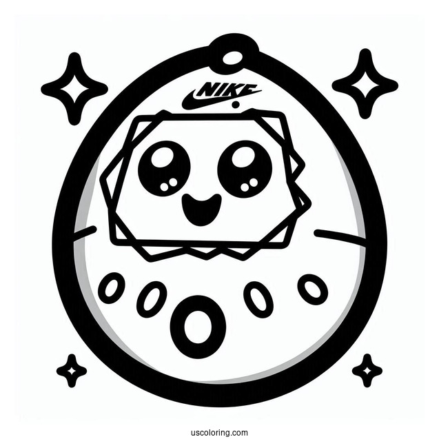 Tamagotchi Coloring Page Of Nike Tamagotchi For Preschoolers