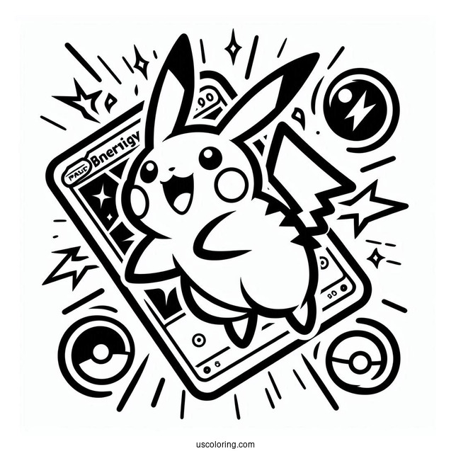 Basic Energy Pokemon Card Coloring Page For Preschoolers