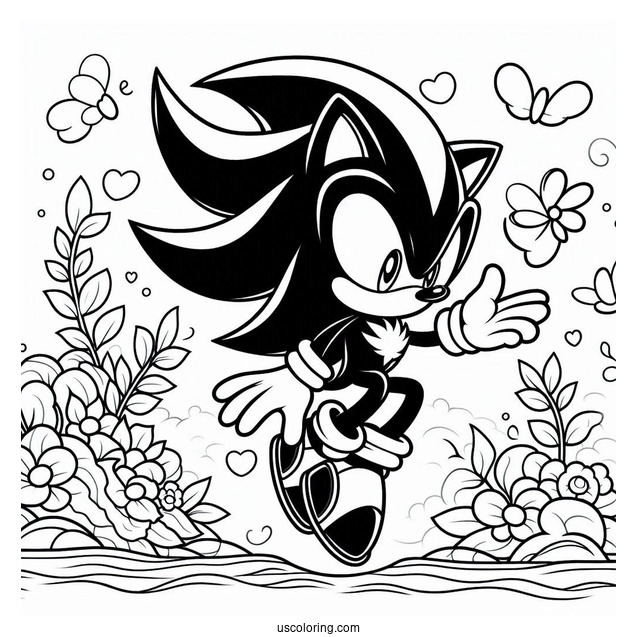 Shadow Coloring Page The Hedgehog In Angel Island