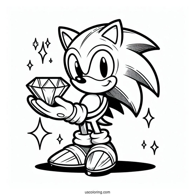 Metal Sonic Holding Diamond To Color