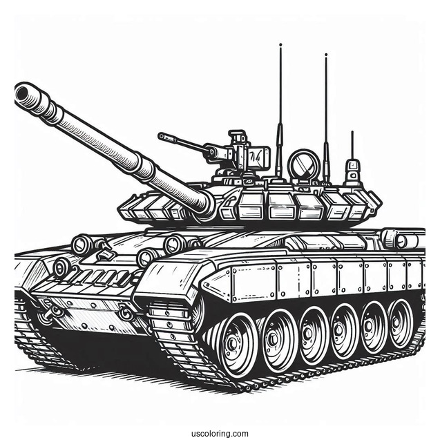 Outline of T-14 Armata Tank For Kids