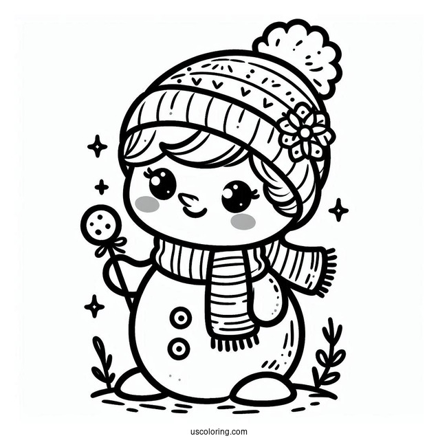 Baby Snowman To Color For Kids