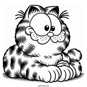 Detailed Garfield Coloring Page For Kids