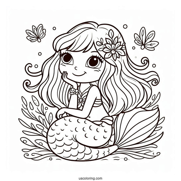 Princess Mermaid Dora Coloring Sheet