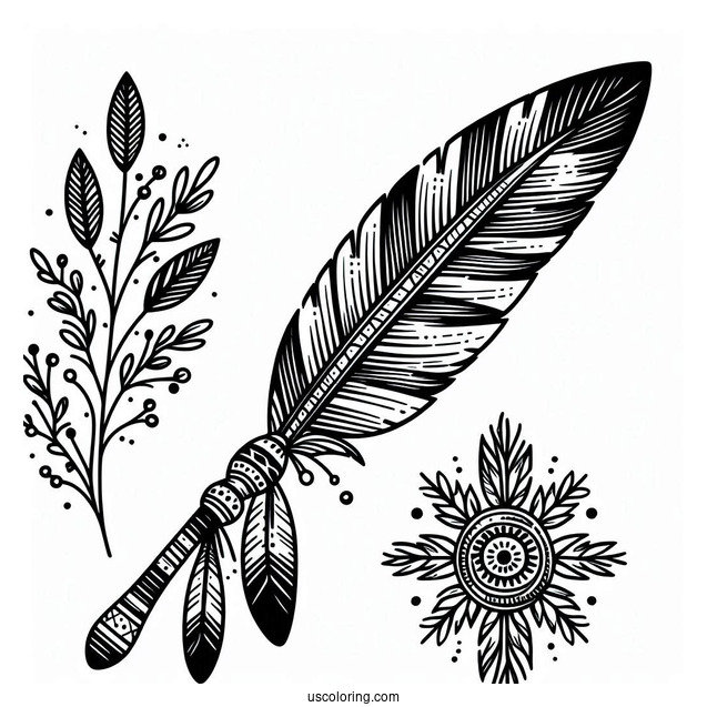 Native American Coloring Page Tomahawk For Kids