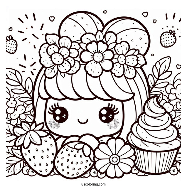 Strawberry Shortcake Coloring Page With Orange Blossom And Crepe
