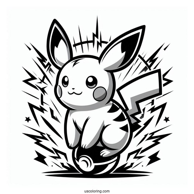 Raichu Coloring Page Head Bolt Pokemon Card