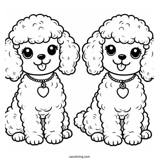 Two Miniature Poodles Smiling