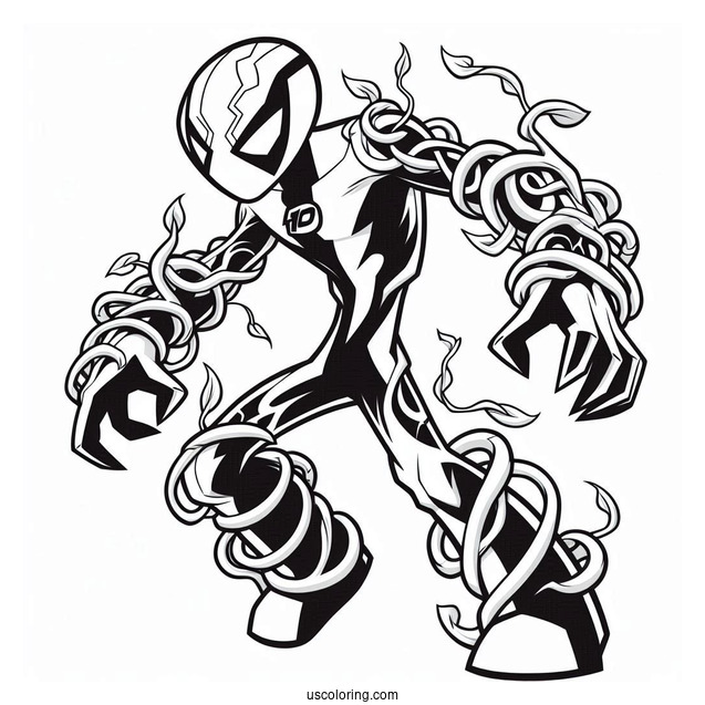 Ben 10 Coloring Page Of Wildvine Alien Form