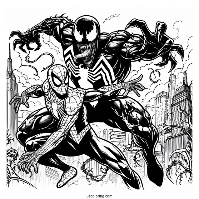 Detailed Spider-Man Vs Venom Marvel