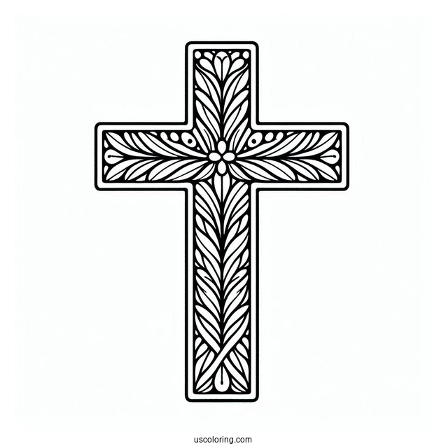 Outline Of Cross To Color For Preschoolers