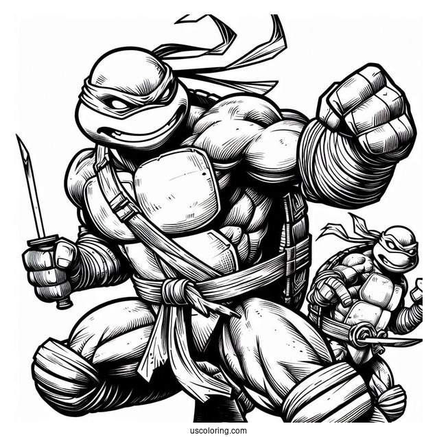 Ninja Turtles Coloring Page Of Angry Teenage Mutant
