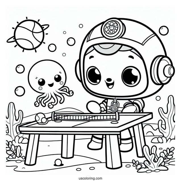 Octonauts Coloring Page Of Shellington Playing Table Tennis