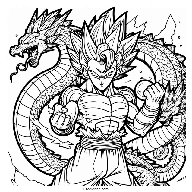 Detailed Coloring Sheet Of Dragon Team