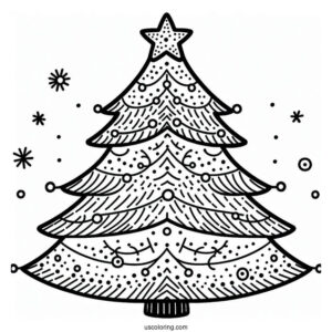 Easy Outline Of Christmas Tree Template For Preschoolers